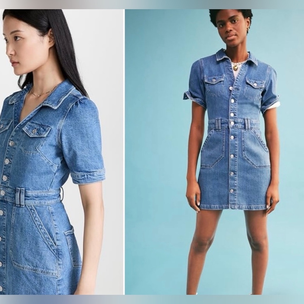 PAIGE Denim Button Down Dress-Size Medium